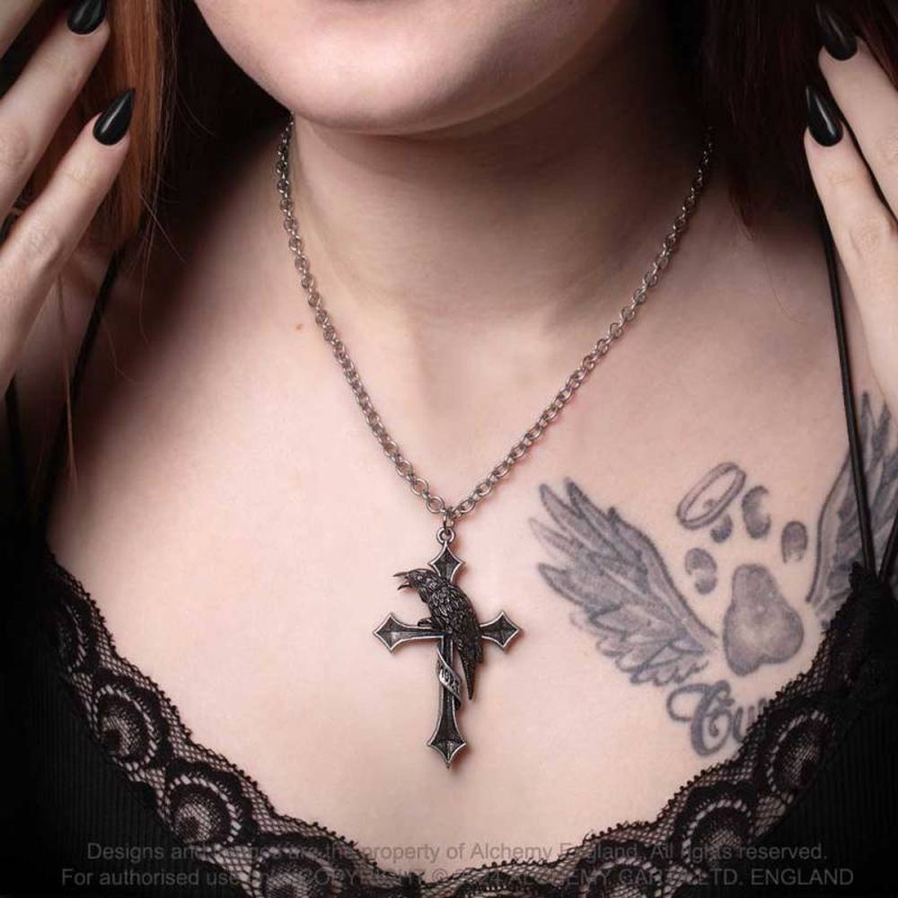 Alchemy - Crux Corvis Collier - Couleur argent/Noir